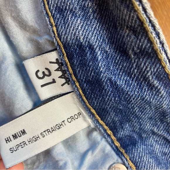 ZGY Denim Super High Rise Straight Relaxed Crop 31 - Picture 4 of 9